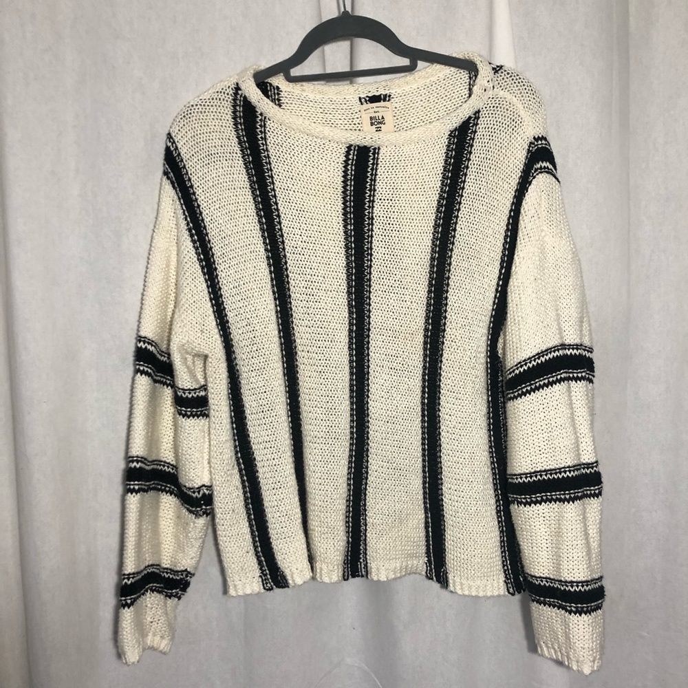 Black and White Striped Billabong Sweater